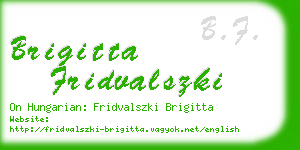 brigitta fridvalszki business card